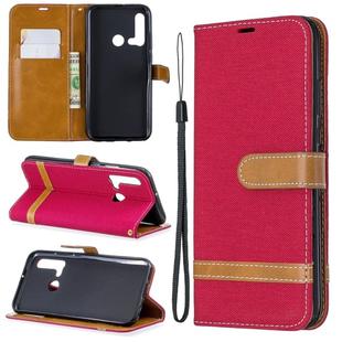 Color Matching Denim Texture Horizontal Flip Leather Case with Holder & Card Slots & Wallet & Lanyard for Huawei P20 lite (2019) / nova 5i(Red)