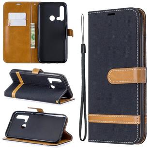Color Matching Denim Texture Horizontal Flip Leather Case with Holder & Card Slots & Wallet & Lanyard for Huawei P20 lite (2019) / nova 5i(Black)