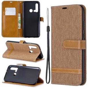 Color Matching Denim Texture Horizontal Flip Leather Case with Holder & Card Slots & Wallet & Lanyard for Huawei P20 lite (2019) / nova 5i(Brown)