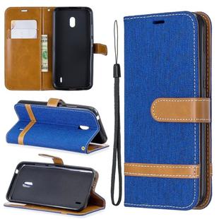 Color Matching Denim Texture Horizontal Flip Leather Case with Holder & Card Slots & Wallet & Lanyard for Nokia 2.2(Royal Blue)