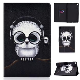 Colored Drawing Universal Voltage Craft Cloth TPU Protective Case, with Holder & Sleep / Wake-up Function & Card Slots & Anti-slip Strip for Galaxy Tab A 8.0 & S Pen (2019) / P355(Spectacled Cat)