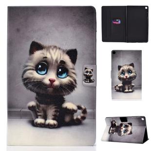 Colored Drawing Universal Voltage Craft Cloth TPU Protective Case, with Holder & Sleep / Wake-up Function & Card Slots & Anti-slip Strip for Galaxy Tab A 8.0 & S Pen (2019) / P355(Cat)