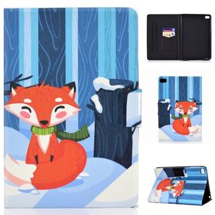 Colored Drawing Universal Voltage Craft Cloth TPU Protective Case, with Holder & Sleep / Wake-up Function & Card Slots & Anti-slip Strip for iPad Mini1 / 2 / 3 / 4 / 5(Red Fox)