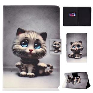 Colored Drawing Universal Voltage Craft Cloth TPU Protective Case, with Holder & Sleep / Wake-up Function & Card Slots(Cat)