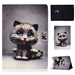 Colored Drawing Universal Voltage Craft Cloth TPU Protective Case, with Holder & Card Slots & Anti-slip Strip(Cat)