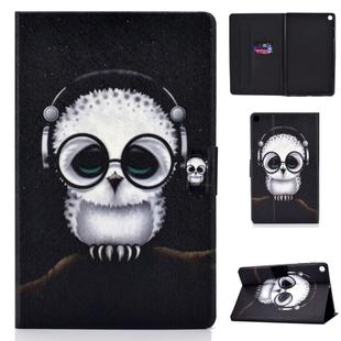 Colored Drawing Universal Voltage Craft Cloth TPU Protective Case, with Holder & Sleep / Wake-up Function & Card Slots & Anti-slip Strip for Galaxy Tab S5e 10.5 T720 / T725(Spectacled Cat)
