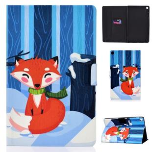 Colored Drawing Universal Voltage Craft Cloth TPU Protective Case, with Holder & Sleep / Wake-up Function & Card Slots & Anti-slip Strip for Galaxy Tab S5e 10.5 T720 / T725(Red Fox)