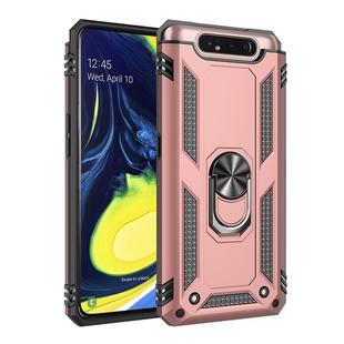 Armor Shockproof TPU + PC Protective Case with 360 Degree Rotation Holder for Galaxy A80(Rose Gold)