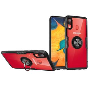 Transparent TPU Protective Case with 360 Degree Magnetic Rotation Holder For Galaxy A30(Black)