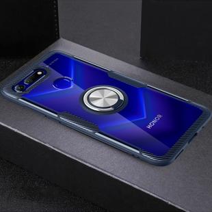 Shockproof Transparent Protective Case with 360 Degree Magnetic Rotation Holder For Huawei Honor View 20(Navy Blue)