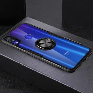 Shockproof Transparent Protective Case with 360 Degree Magnetic Rotation Holder For Xiaomi Redmi Note 7(Black)