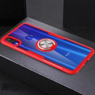 Shockproof Transparent Protective Case with 360 Degree Magnetic Rotation Holder For Xiaomi Redmi Note 7(Red)