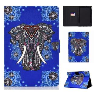 Colored Drawing Universal Voltage Craft Cloth TPU Protective Case, with Holder & Sleep / Wake-up Function & Card Slots & Anti-slip Strip for iPad Pro 10.5 Inch / iPad Air (2019)(Elephant)