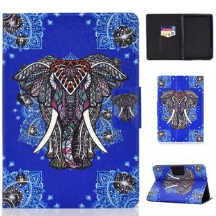 Colored Drawing Universal Voltage Craft Cloth TPU Protective Case, with Holder & Sleep / Wake-up Function & Card Slots & Anti-slip Strip for Amazon Kindle Paperwhite 1 / 2 / 3 / 4 (2018)(Elephant)