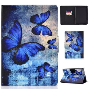 Colored Drawing Universal Voltage Craft Cloth TPU Protective Case, with Holder & Sleep / Wake-up Function & Card Slots & Anti-slip Strip for Amazon Kindle Paperwhite 1 / 2 / 3 / 4 (2018)(Butterfly)
