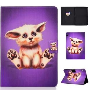 Colored Drawing Universal Voltage Craft Cloth TPU Protective Case, with Holder & Sleep / Wake-up Function & Card Slots & Anti-slip Strip for Huawei MediaPad T5(Fox)