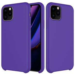 For iPhone 11 Pro Solid Color Liquid Silicone Shockproof Case (Purple)
