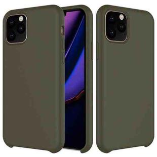 For iPhone 11 Pro Solid Color Liquid Silicone Shockproof Case (Army Green)