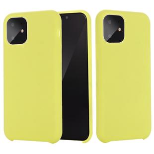 For iPhone 11 Pro Solid Color Liquid Silicone Shockproof Case (Yellow)