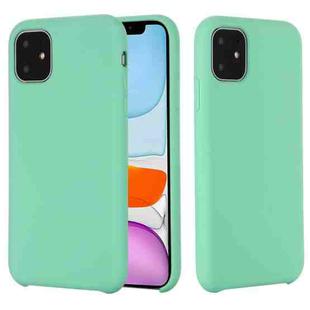For iPhone 11 Solid Color Liquid Silicone Shockproof Case (Blue Green)