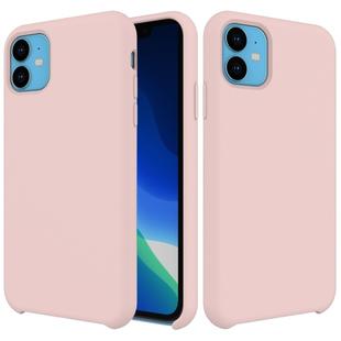 For iPhone 11 Solid Color Liquid Silicone Shockproof Case (Pink)