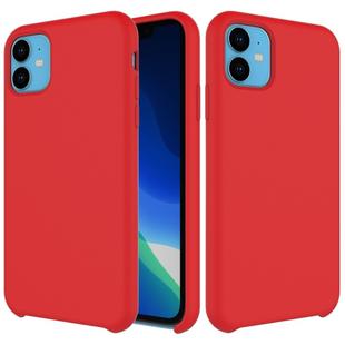 For iPhone 11 Solid Color Liquid Silicone Shockproof Case (Red)