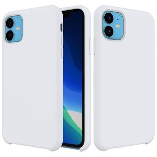 For iPhone 11 Solid Color Liquid Silicone Shockproof Case (White)