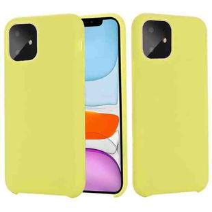 For iPhone 11 Solid Color Liquid Silicone Shockproof Case (Yellow)