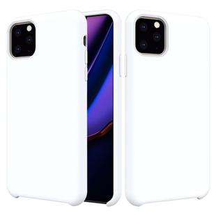 For iPhone 11 Pro Max Solid Color Liquid Silicone Shockproof Case (White)