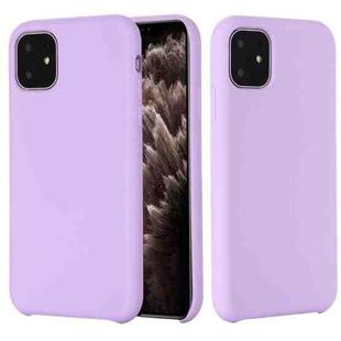 For iPhone 11 Pro Max Solid Color Liquid Silicone Shockproof Case (Light Purple)