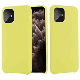 For iPhone 11 Pro Max Solid Color Liquid Silicone Shockproof Case (Yellow)