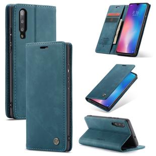 CaseMe-013 Multi-functional Retro Frosted Horizontal Flip Leather Case with Card Slot & Holder & Wallet For Xiaomi Mi 9(Blue)