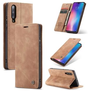 CaseMe-013 Multi-functional Retro Frosted Horizontal Flip Leather Case with Card Slot & Holder & Wallet For Xiaomi Mi 9(Brown)