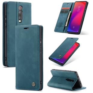 CaseMe-013 Multi-functional Retro Frosted Horizontal Flip Leather Case with Card Slot & Holder & Wallet For Xiaomi Mi 9T Pro / Redmi K20 Pro / Xiaomi Mi 9T / Redmi K20(Blue)