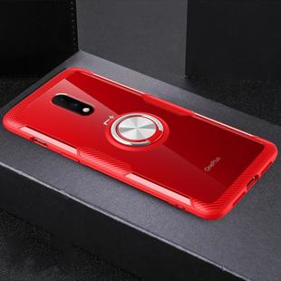 Scratchproof TPU + Acrylic Ring Bracket Protective Case For OnePlus 7(Red)
