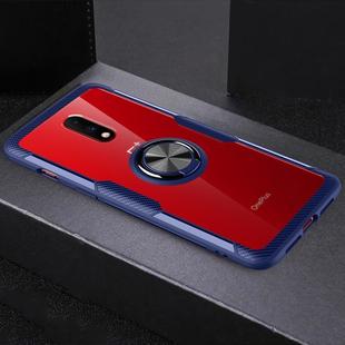 Scratchproof TPU + Acrylic Ring Bracket Protective Case For OnePlus 7(Blue)