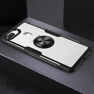 Scratchproof TPU + Acrylic Ring Bracket Protective Case For OPPO R15(Black)