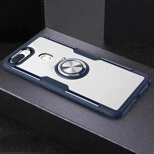 Scratchproof TPU + Acrylic Ring Bracket Protective Case For OPPO R15(Navy Blue)