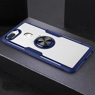 Scratchproof TPU + Acrylic Ring Bracket Protective Case For OPPO R15 Pro(Blue)