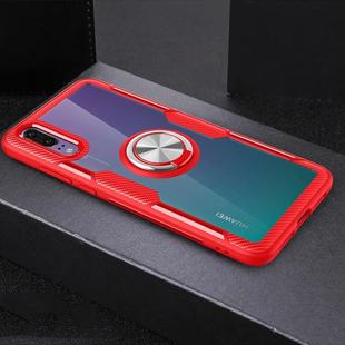 Scratchproof TPU + Acrylic Ring Bracket Protective Case For Huawei P20(Red)