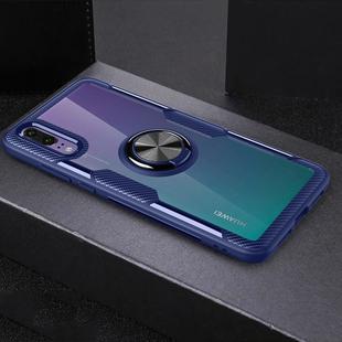 Scratchproof TPU + Acrylic Ring Bracket Protective Case For Huawei P20(Blue)