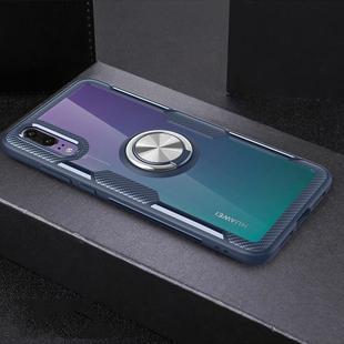 Scratchproof TPU + Acrylic Ring Bracket Protective Case For Huawei P20(Navy Blue)