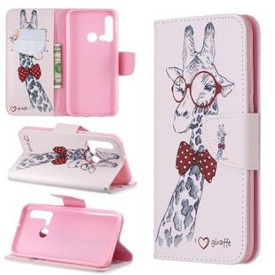 Colored Drawing Pattern Horizontal Flip Leather Case with Holder & Card Slots & Wallet For Huawei P20 lite (2019) / nova 5i (Giraffe)