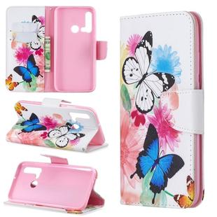 Colored Drawing Pattern Horizontal Flip Leather Case with Holder & Card Slots & Wallet For Huawei P20 lite (2019) / nova 5i (Two Butterflies)