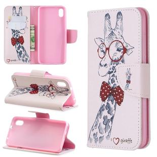 Colored Drawing Pattern Horizontal Flip Leather Case with Holder & Card Slots & Wallet For Xiaomi Redmi 7A(Giraffe)
