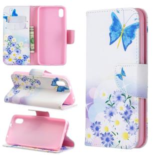 Colored Drawing Pattern Horizontal Flip Leather Case with Holder & Card Slots & Wallet For Xiaomi Redmi 7A(Butterfly Love)