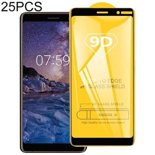 25 PCS 9D Full Glue Full Screen Tempered Glass Film For Nokia 8.1 Plus