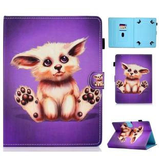 Colored Drawing Stitching Universal Horizontal Flip Leather Case, with Holder & Card Slots for 8 inch Tablet PC(Gold Fox)