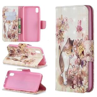 3D Colored Drawing Pattern Horizontal Flip Leather Case with Holder & Card Slots & Wallet For Xiaomi Redmi 7A(Cat)
