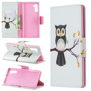 Colored Drawing Pattern Horizontal Flip Leather Case with Holder & Card Slots & Wallet For Galaxy Note10(Owl on the Tree)